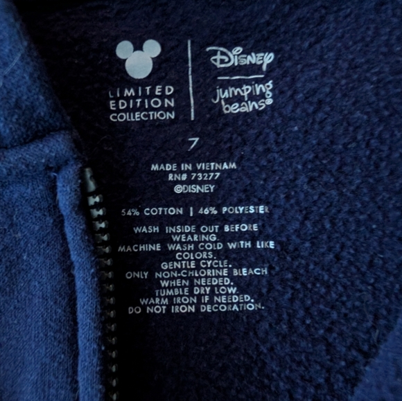 Disney Girls Frozen Hooded Zip Up Hoodie Sweatshirt Blue Glitter Graphic Print - Picture 6 of 10